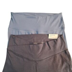 Old Navy Active Leggings Lot 2 PowerChill PowerPress High Rise Blue Gray Large